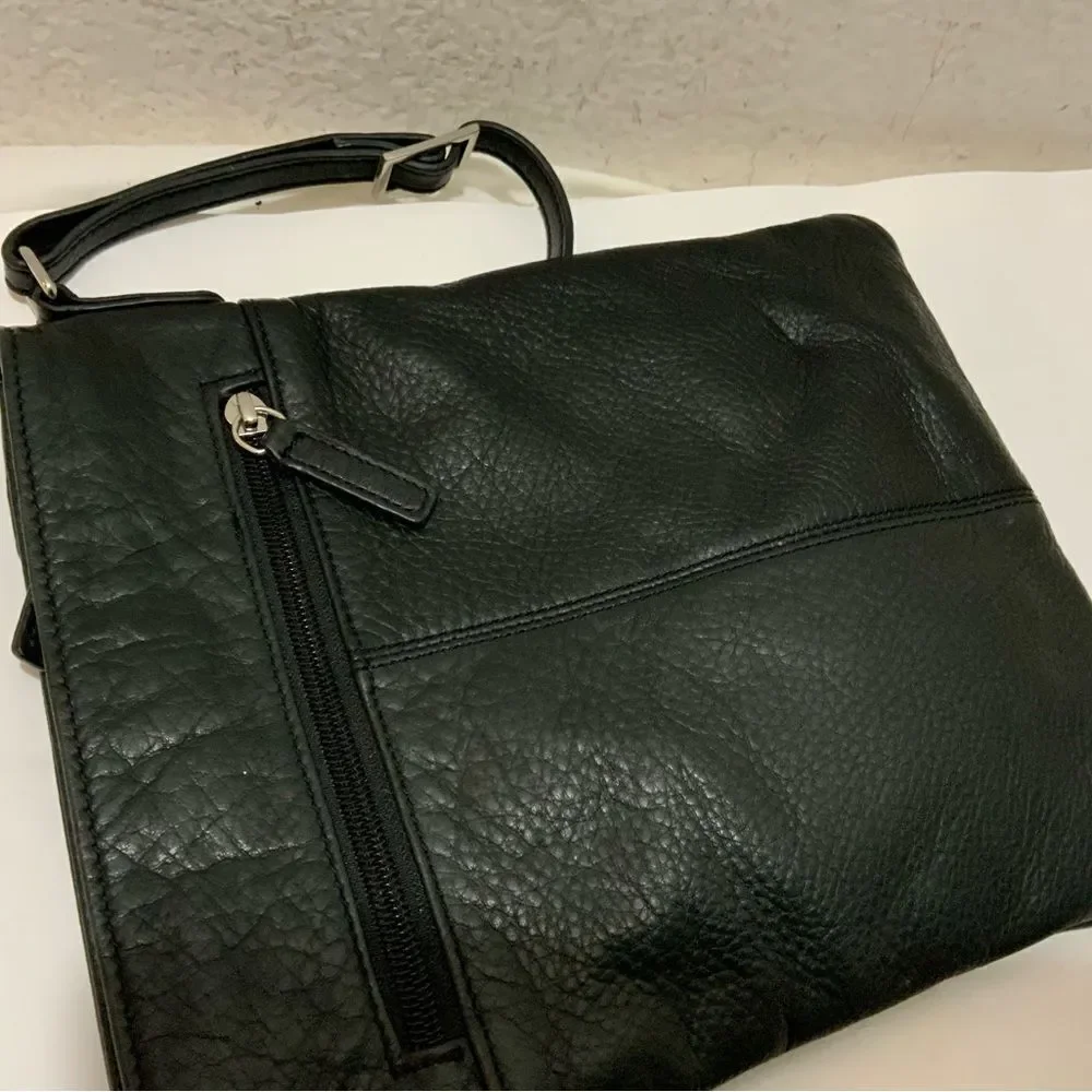 Margot Crossbody Bag Black Genuine Leather Handbag Purse Small